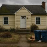 Senior navigating cluttered living space, illustrating environmental challenges in later life
