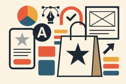 Modern workspace with digital branding elements illustrating brand experience design concepts