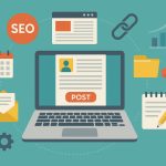 Guest posting marketplaces logos and digital marketing icons representing content collaboration