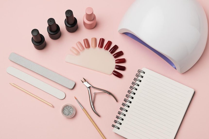 Modern nail salon workspace with manicure tools representing nail business training success