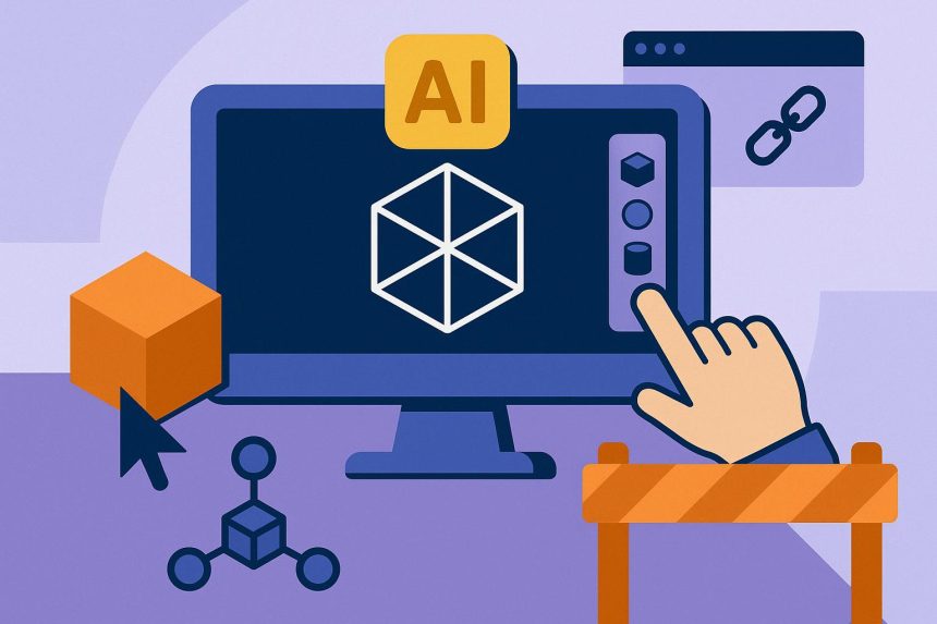 AI-generated 3D model displayed on a computer screen representing accessible 3D design tools