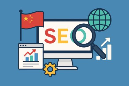 Chinese business graph rising with Google logo, symbolizing global SEO growth strategy integration