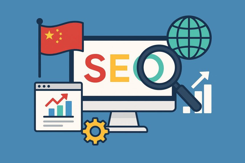 Chinese business graph rising with Google logo, symbolizing global SEO growth strategy integration