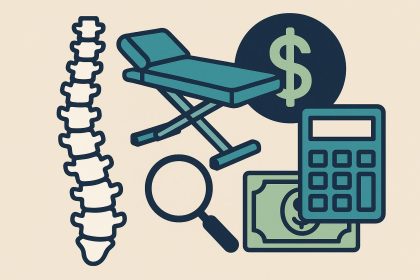 Chiropractic clinic sign with affordable care message and health symbols