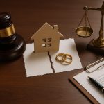 Scales of justice and house keys symbolizing complex property division in Spokane divorce cases