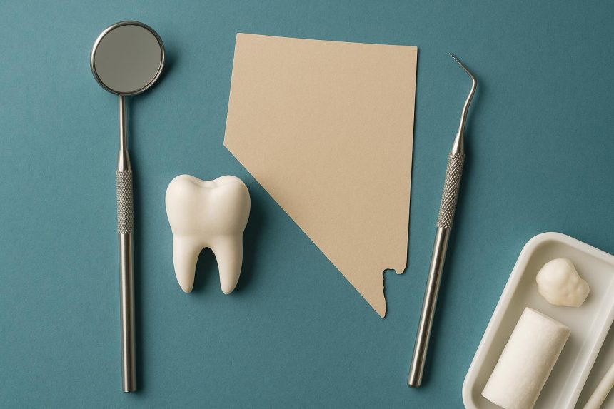 Dental crowns on teeth at a Henderson, Nevada dental clinic showcasing restoration services