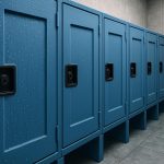 Solid plastic lockers resisting corrosion in humid locker room outperforming metal alternatives