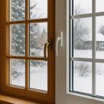 Classic wood-framed windows on a home exterior showcasing aesthetic appeal and superior insulation
