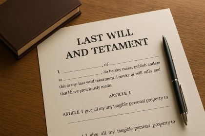Simple will document and pen illustrating easy-to-understand estate planning steps