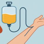 Plasma donation bag and medical equipment highlighting the importance of plasma contributions
