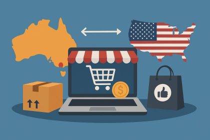 Australian business shipping products to American customers across the Pacific Ocean