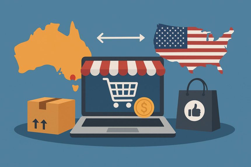 Australian business shipping products to American customers across the Pacific Ocean