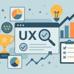 Leading UX audit companies logos and interface sketches representing top industry experts